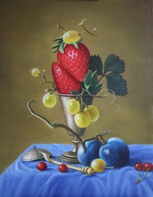Still life strawberry grapes